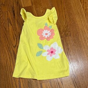 Blueberi Boulevard Sunny Yellow Dress with floral front pattern girls size 4